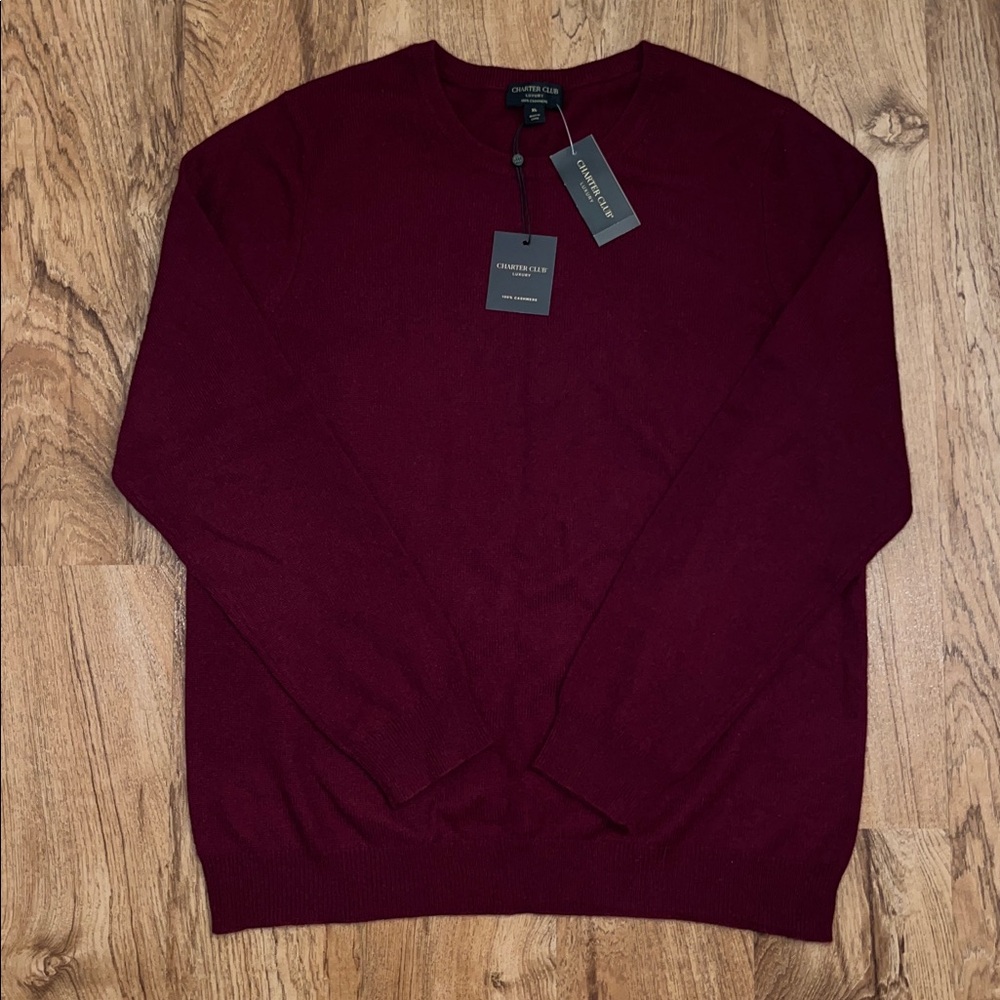 Charter Club Women's Scoop Neck Sweater in Burgundy - Picture 3 of 6